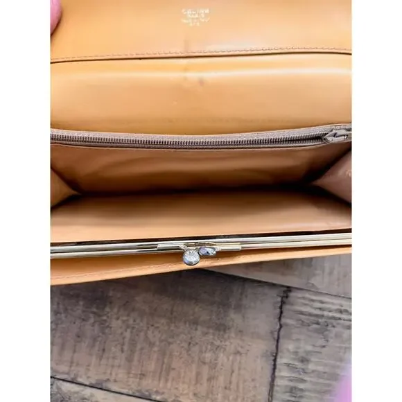 Céline Macadam Long wallet Classic Brown w/Tan leather trim